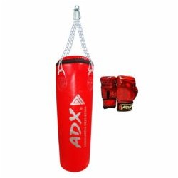 Kit De Autodefensa Adulto. Costal + Guantes De Boxeo Rojos