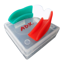 Protector bucal sencillo termoformable tricolor (con estuche).