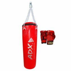 Kit De Autodefensa Adulto. Costal + Guantes De Boxeo Rojos
