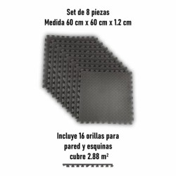 Piso Gym Tatami ADX 8 piezas de 60x60x 1.2 cm cubre 2.88 m²