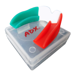 Protector bucal sencillo termoformable tricolor (con estuche).