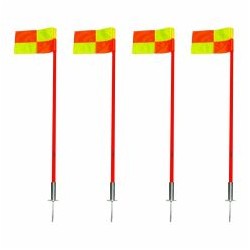 Set de 4 Banderas con tubos 150cm/estacas/señalamiento para campo Soccer