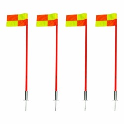 Set de 4 Banderas con tubos 150cm/estacas/señalamiento para campo Soccer